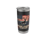 American Flag Deer Hunting Pride Patriotic Outdoors Gobelet isotherme en acier inoxydable double paroi