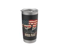 American Flag Deer Hunting Pride Patriotic Outdoors Gobelet isotherme en acier inoxydable double paroi