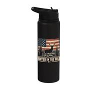 American Flag Deer Hunting Pride Patriotic Outdoors Stainless Steel Insulated Water Bottle