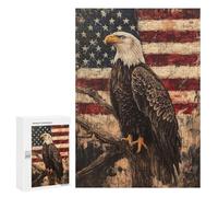American Flag Eagle Art Print-2 Puzzle 1000 Pièces Educa Jouet en Bois Cadeau Unique Décoration Intérieure Jeu Éducatif Challenge Toy Adultes Et Enfants À Partir De 14 Ans 300 PCS