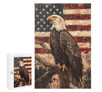 American Flag Eagle Art Print-2 Puzzle 1000 Pièces Educa Jouet en Bois Cadeau Unique Décoration Intérieure Jeu Éducatif Challenge Toy Adultes Et Enfants À Partir De 14 Ans 1000 PCS