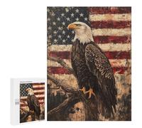 American Flag Eagle Art Print-2 Puzzle 1000 Pièces Educa Jouet en Bois Cadeau Unique Décoration Intérieure Jeu Éducatif Challenge Toy Adultes Et Enfants À Partir De 14 Ans 500 PCS