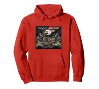 American Flag Eagle Veteran | Journée des Anciens Combattants Militaires de l'armée américaine Sweat à Capuche, Unisexe pour Adultes, Rouge, S