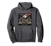 American Flag Eagle Veteran | Journée des Anciens Combattants Militaires de l'armée américaine Sweat à Capuche, Unisexe pour Adultes, Chiné Foncé, M