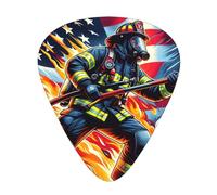 American-Flag-Firefighter-Hero Lot de 12 médiators avec 3 épaisseurs et boîte de rangement, médiators en ABS pour guitare basse électrique