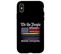 American Flag Gay Pride Month We The People Means Everyone Coque pour iPhone X/XS