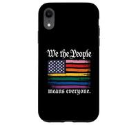 American Flag Gay Pride Month We The People Means Everyone Coque pour iPhone XR