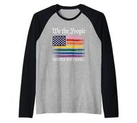 American Flag Gay Pride Month We The People Means Everyone Manche Raglan