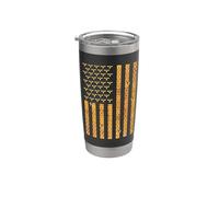 American Flag Honeycomb Honey Bees Beekeeping Beekeeper Gift Gobelet isotherme en acier inoxydable double paroi