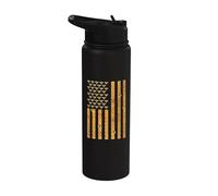 American Flag Honeycomb Honey Bees Beekeeping Beekeeper Gift Stainless Steel Insulated Water Bottle