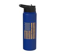 American Flag Honeycomb Honey Bees Beekeeping Beekeeper Gift Stainless Steel Insulated Water Bottle