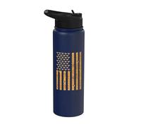 American Flag Honeycomb Honey Bees Beekeeping Beekeeper Gift Stainless Steel Insulated Water Bottle