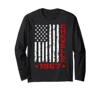 American Flag Jersey Style 67 Chevelle 1967 Muscle Car Manche Longue