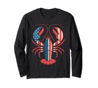 American Flag Lobster 4 juillet Célébration Manche Longue