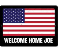 American Flag Metal Sign Custom Welcome Home Art Decor USA Patriotic