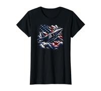 American Flag Patriotic Airplane Plane US Independence Day T-Shirt Graphique avec Valeur