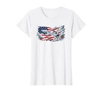 American Flag Patriotic Airplane Plane US Independence Day T-Shirt Graphique avec Valeur