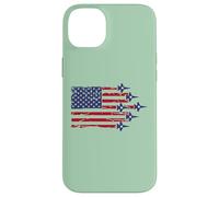 American Flag Patriotic Fighter Jet Airplane Flyover 4th Coque pour iPhone 14 Plus