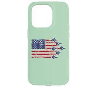 American Flag Patriotic Fighter Jet Airplane Flyover 4th Coque pour iPhone 15 Pro