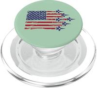 American Flag Patriotic Fighter Jet Airplane Flyover 4th PopSockets PopGrip pour MagSafe