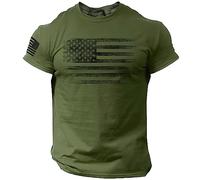 American Flag Print T Shirt pour Hommes Manches Courtes Rétro 3D Digital Printed Crew Neck T-Shirts Summer Tee Tops