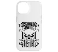 American Flag Skull Bones 4th July Too Cool for British Rule Coque pour iPhone 14
