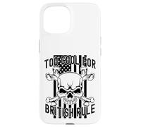 American Flag Skull Bones 4th July Too Cool for British Rule Coque pour iPhone 15