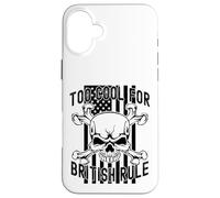 American Flag Skull Bones 4th July Too Cool for British Rule Coque pour iPhone 16 Plus
