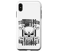 American Flag Skull Bones 4th July Too Cool for British Rule Coque pour iPhone XS Max