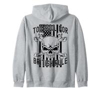 American Flag Skull Bones 4th July Too Cool for British Rule Sweat à Capuche