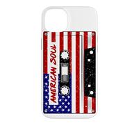 American Flag Soul Cassette Stars & Stripes 4 Juillet Coque pour iPhone 14 Plus