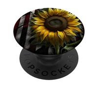 American Flag Sunflower PopSockets PopGrip Adhésif