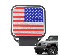 American Flag Trailer Hitch Cover - 2 inch Rubber Receiver Hitch Plug Insert | Heavy Duty Waterproof Towing Plug Tube Cover & Dust Protector for Trucks, SUVs, and RVs