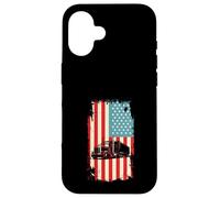 American Flag Trucker Semi-remorque 18 Roues Camion conducteur Coque pour iPhone 16