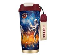 American Football Galaxy Space Play Tasse à café à double paroi en acier inoxydable 316, durable, isolée et élégante, adaptée pour les amateurs de café et de thé