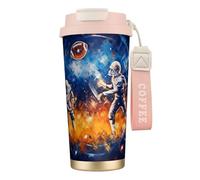 American Football Galaxy Space Play Tasse à café à double paroi en acier inoxydable 316, durable, isolée et élégante, adaptée pour les amateurs de café et de thé