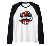 American Football Game Day Girl Fan Amoureuse Joueuse Entraîneuse Manche Raglan