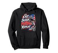 American Football Player Patriotic Game Day Art Sweat à Capuche