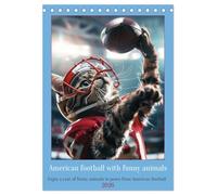American Football with Funny Animals (calendrier de table 2026 DIN A5 haut), calendrier mensuel CALVENDO