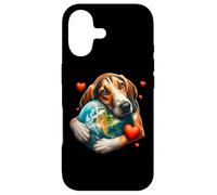 American Foxhound Dog Earth Day Hug Love Owner Planet Globe Coque pour iPhone 17