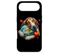 American Foxhound Dog Earth Day Hug Love Owner Planet Globe Coque pour iPhone Air