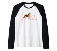 American Foxhound Dog Heartbeat EKG Mes Chiens sont Mon Cardio Manche Raglan
