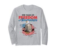 American Freedom 250 Ans Eagle Flag Patriotic Pride Manche Longue
