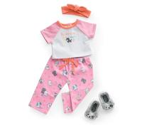 American Girl Truly Me 18-inch Doll Waking Up is Ruff PJs Outfit with Plush Slippers and Knotted Headband, for Ages 6+