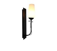 American Glass Wall Lamp Creative Single Head Rose Iron Wall Light Edison E14 Socket Lighting Fixture Personality Living Room Bedroom Bedside TV Background Wall Sconce Mo