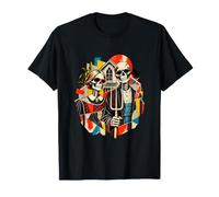 American Gothic Halloween Squelette Couple Drôle Art Effrayant T-Shirt