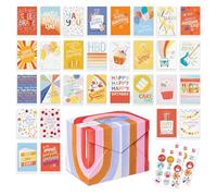 American Greetings Assortiment de 30 cartes d'anniversaire avec enveloppes, sceaux et boîte de rangement (Kathy Davis Designs, gâteau)