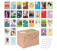 American Greetings Assortiment de 30 cartes de vœux en papier recyclé avec enveloppes, sceaux et boîte de rangement
