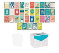 American Greetings Assortiment de 35 cartes d'anniversaire avec enveloppes, sceaux et boîte de rangement (confettis)
