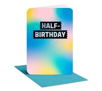 American Greetings Carte d'anniversaire « Happy Half Birthday ». Carte d'anniversaire 1/2 pour adultes, enfants, amis ou famille